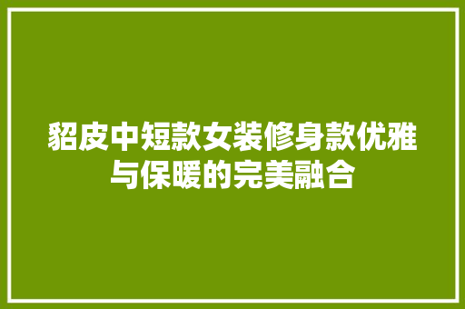 貂皮中短款女装修身款优雅与保暖的完美融合