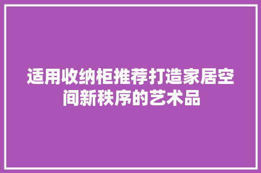 适用收纳柜推荐打造家居空间新秩序的艺术品