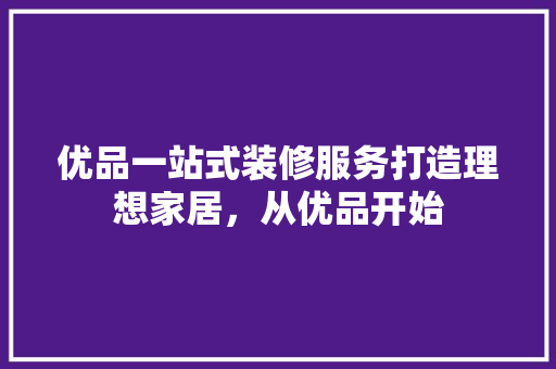 优品一站式装修服务打造理想家居，从优品开始