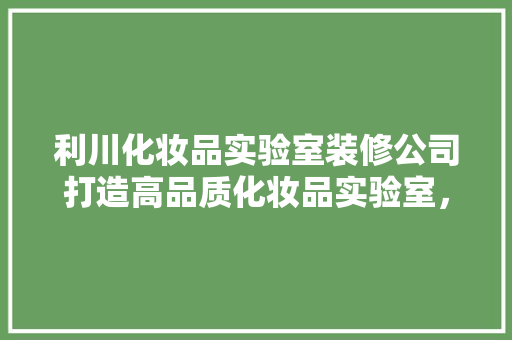 利川化妆品实验室装修公司打造高品质化妆品实验室，助力企业创新发展