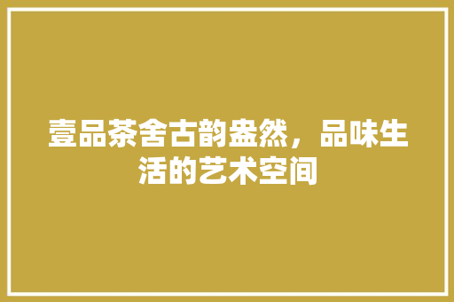 壹品茶舍古韵盎然，品味生活的艺术空间