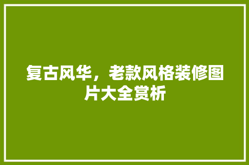 复古风华，老款风格装修图片大全赏析