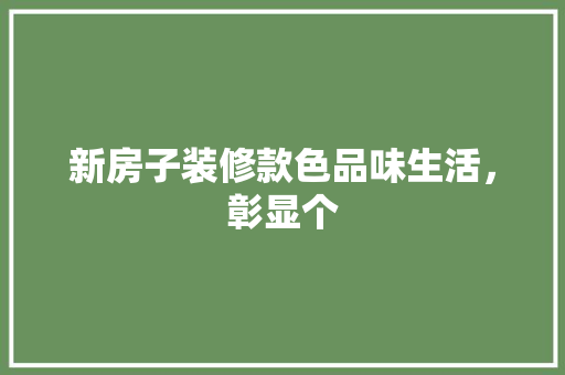 新房子装修款色品味生活，彰显个