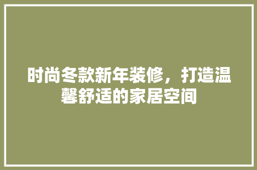 时尚冬款新年装修，打造温馨舒适的家居空间