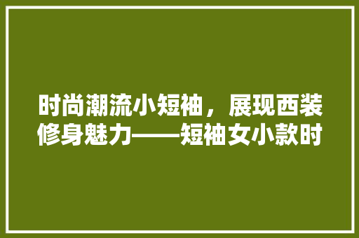 时尚潮流小短袖，展现西装修身魅力——短袖女小款时尚
