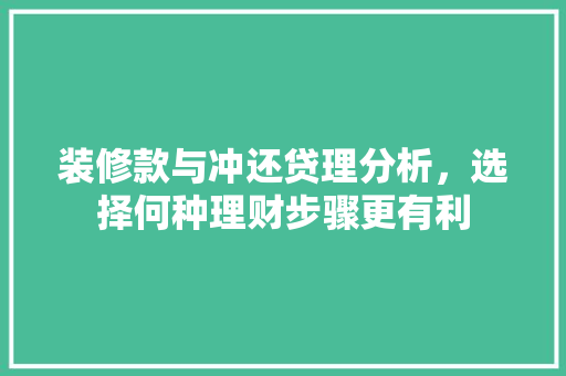 装修款与冲还贷理分析，选择何种理财步骤更有利