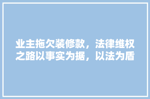 业主拖欠装修款，法律维权之路以事实为据，以法为盾